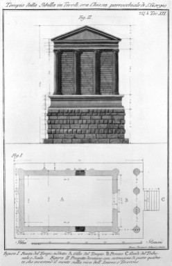 Rekonstruktion des Tempels der Sibylle, Piranesi, ca. 1780
